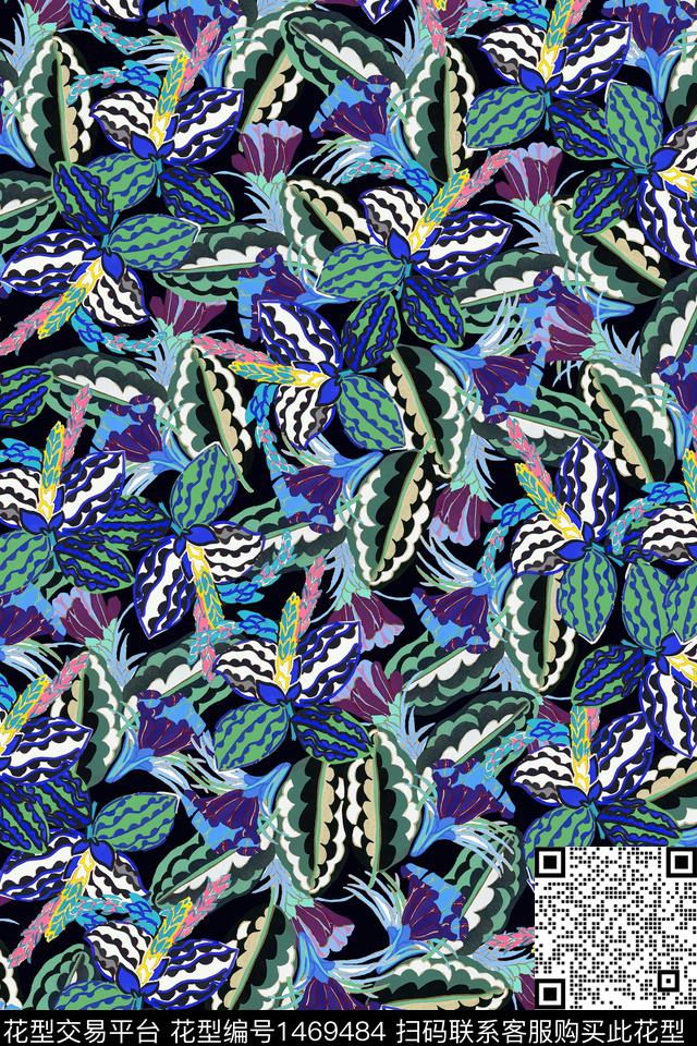 女装大牌风小碎花数码印花华亿平台下载（图片编号: 1469484） - 瓦栏（Walan）