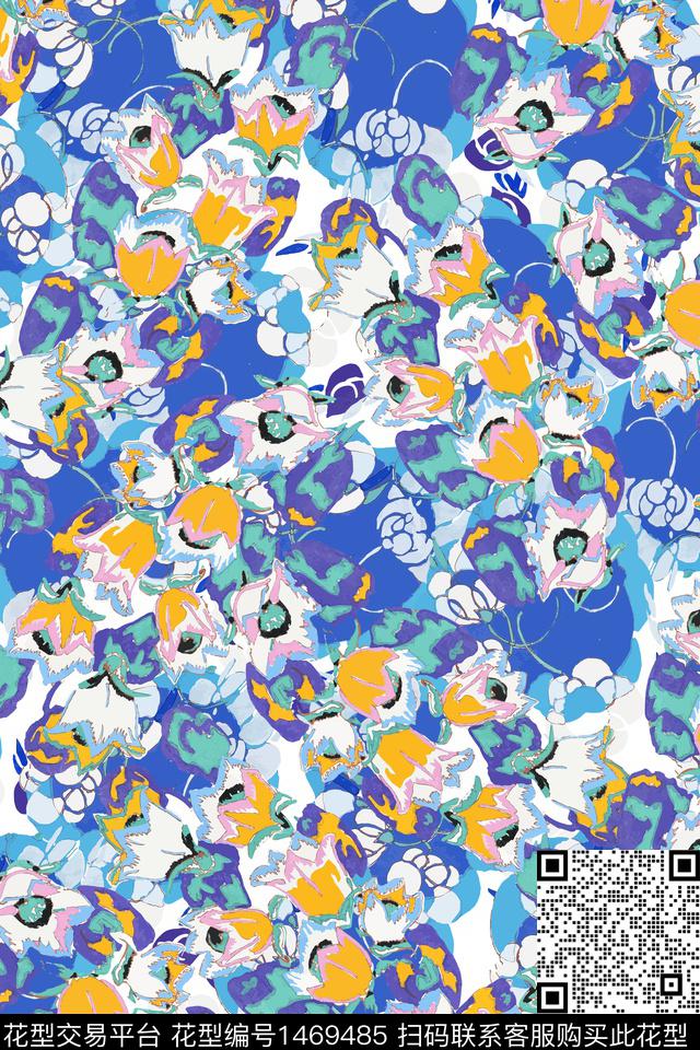 女装大牌风小碎花数码印花华亿平台下载（图片编号: 1469485） - 瓦栏（Walan）