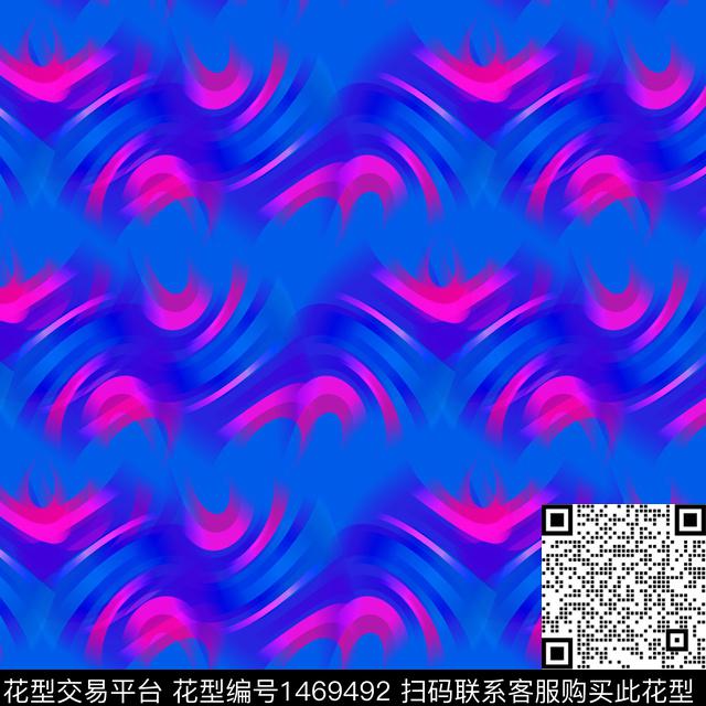 笔触霓虹数码炫彩数码印花华亿平台下载（图片编号: 1469492） - 瓦栏（Walan）