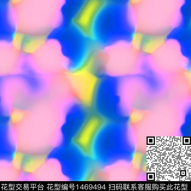 笔触霓虹数码炫彩数码印花华亿平台下载（图片编号: 1469494） - 瓦栏（Walan）