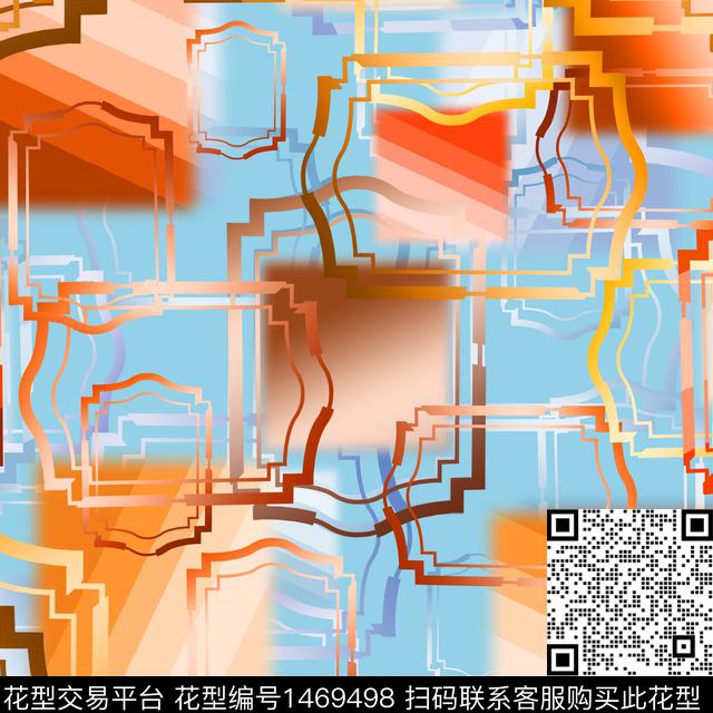 几何笔触迷彩数码印花华亿平台下载（图片编号: 1469498） - 瓦栏（Walan）