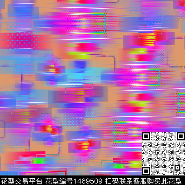 笔触迷彩霓虹数码数码印花华亿平台下载（图片编号: 1469509） - 瓦栏（Walan）