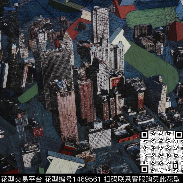 线条建筑2022数码印花华亿平台下载（图片编号: 1469561） - 瓦栏（Walan）