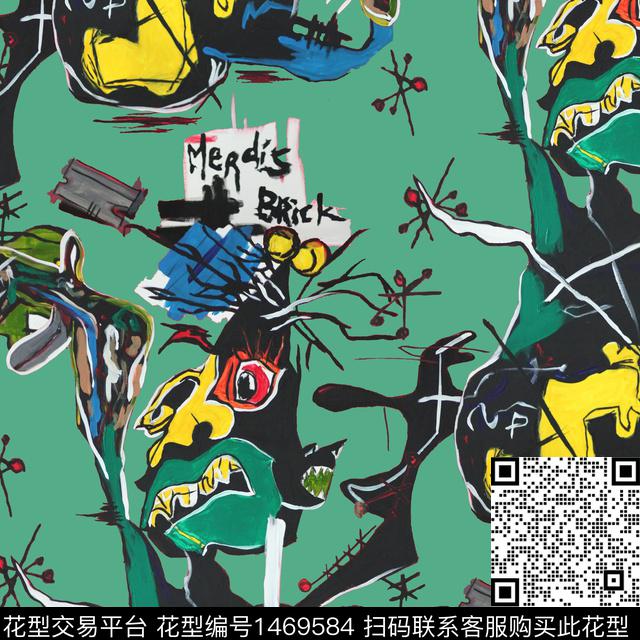 人物搞怪风2022数码印花华亿平台下载（图片编号: 1469584） - 瓦栏（Walan）