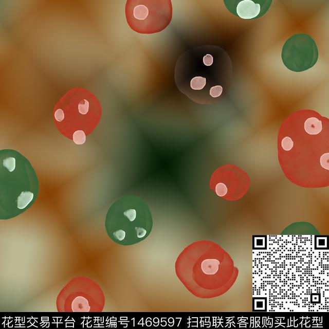 线条圆圈与波点数码印花华亿平台下载（图片编号: 1469597） - 瓦栏（Walan）