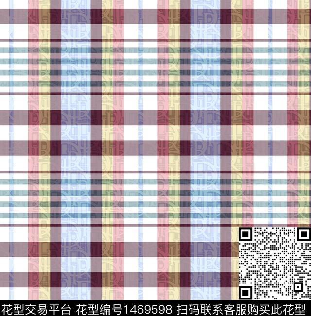 字母格子大牌风数码印花华亿平台下载（图片编号: 1469598） - 瓦栏（Walan）