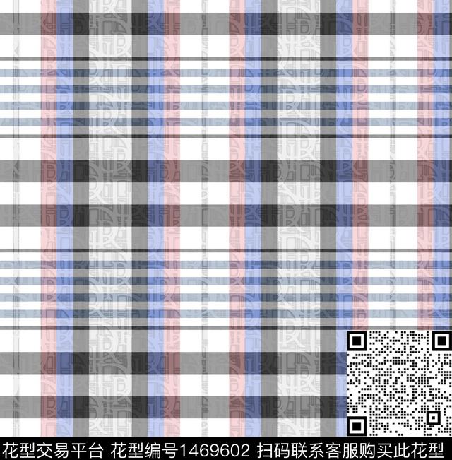 字母格子大牌风数码印花华亿平台下载（图片编号: 1469602） - 瓦栏（Walan）