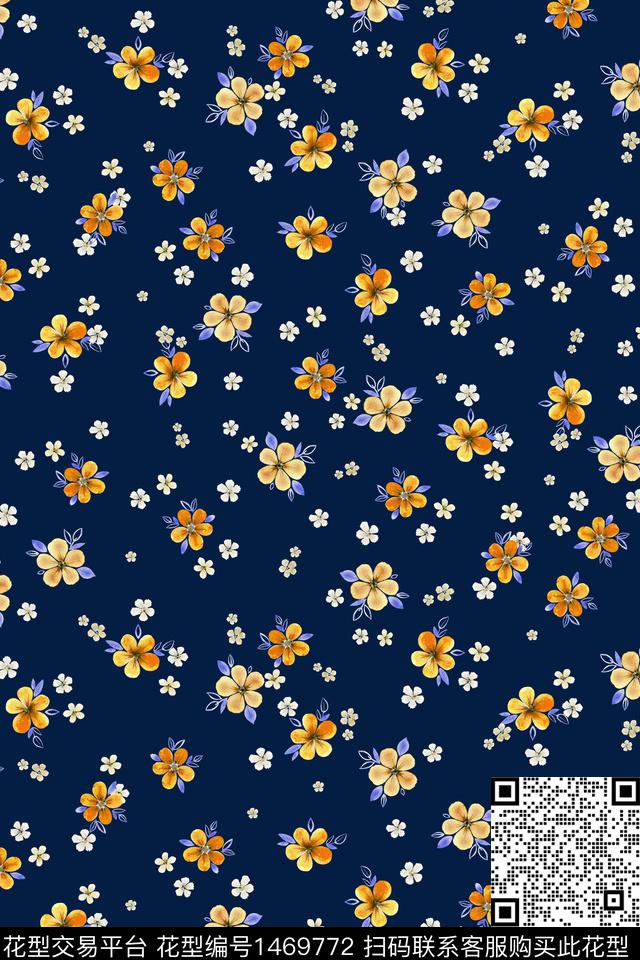 花卉手绘小碎花数码印花华亿平台下载（图片编号: 1469772） - 瓦栏（Walan）