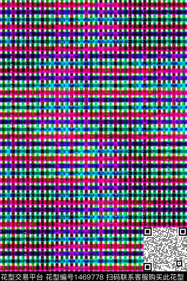 线条格子霓虹数码印花华亿平台下载（图片编号: 1469778） - 瓦栏（Walan）