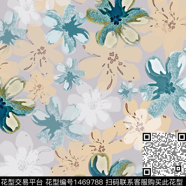 花卉大牌风小碎花数码印花华亿平台下载（图片编号: 1469788） - 瓦栏（Walan）
