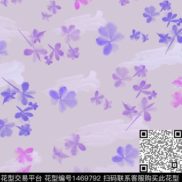 花卉小碎花水彩花卉数码印花华亿平台下载（图片编号: 1469792） - 瓦栏（Walan）