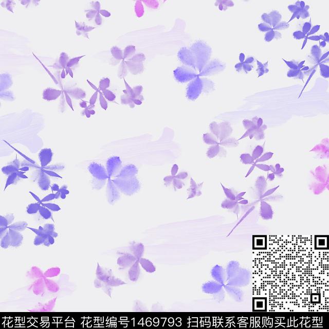 花卉小碎花水彩花卉数码印花华亿平台下载（图片编号: 1469793） - 瓦栏（Walan）