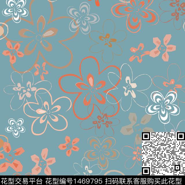 花卉大牌风小碎花传统印花华亿平台下载（图片编号: 1469795） - 瓦栏（Walan）