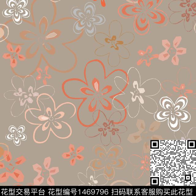 花卉大牌风小碎花传统印花华亿平台下载（图片编号: 1469796） - 瓦栏（Walan）