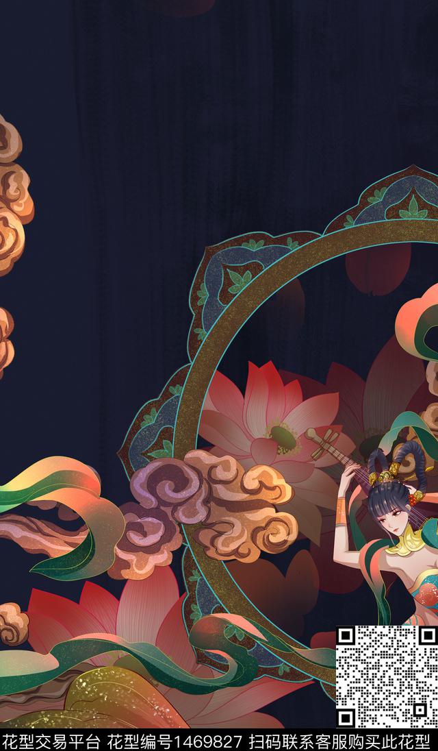 定位花几何抽象数码印花华亿平台下载（图片编号: 1469827） - 瓦栏（Walan）