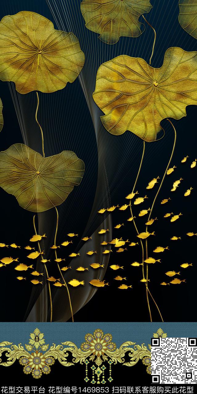 定位花几何抽象数码印花华亿平台下载（图片编号: 1469853） - 瓦栏（Walan）