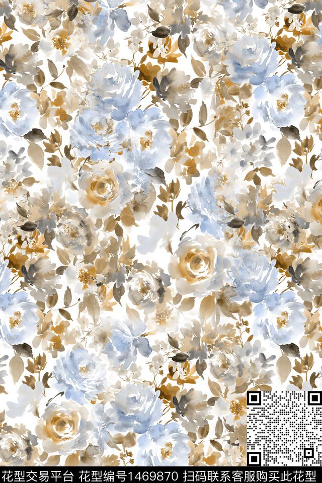 时尚花卉小清新数码印花华亿平台下载（图片编号: 1469870） - 瓦栏（Walan）