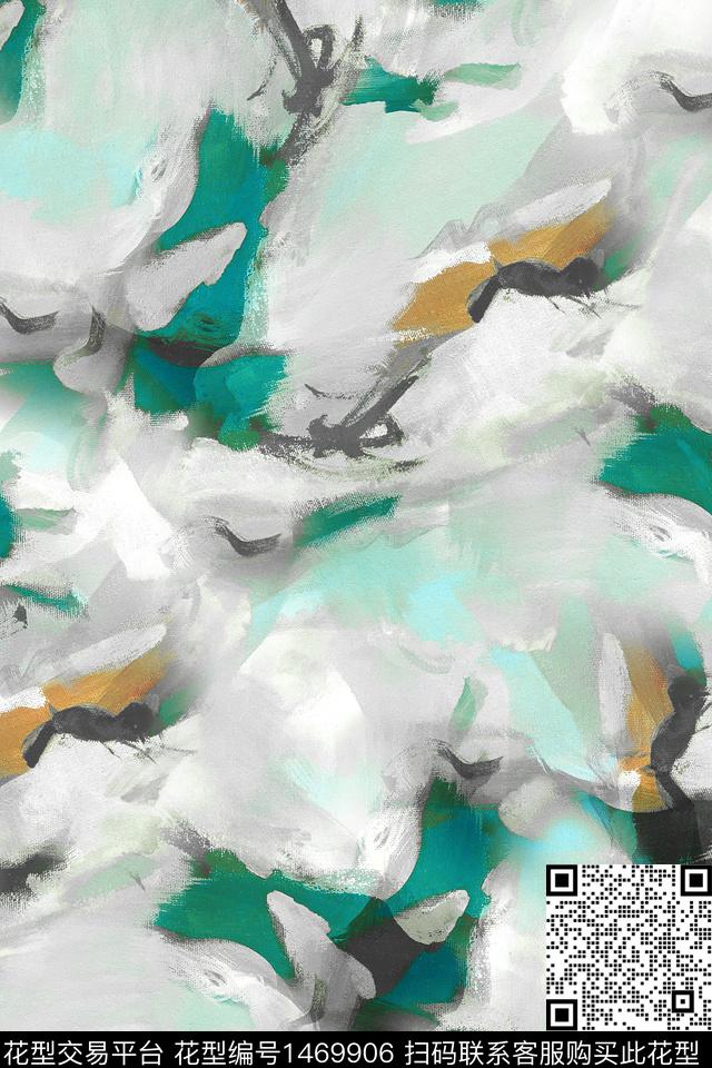 肌理扎染华亿平台抽象花卉数码印花华亿平台下载（图片编号: 1469906） - 瓦栏（Walan）