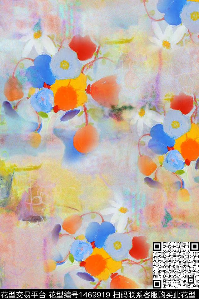 数码华亿平台女装花卉数码印花华亿平台下载（图片编号: 1469919） - 瓦栏（Walan）