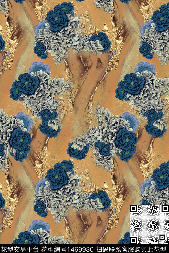 复古香云纱真丝数码印花华亿平台下载（图片编号: 1469930） - 瓦栏（Walan）