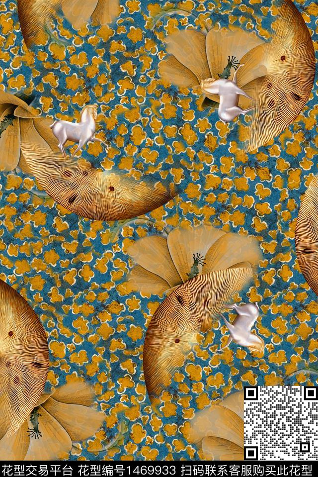 复古香云纱真丝数码印花华亿平台下载（图片编号: 1469933） - 瓦栏（Walan）