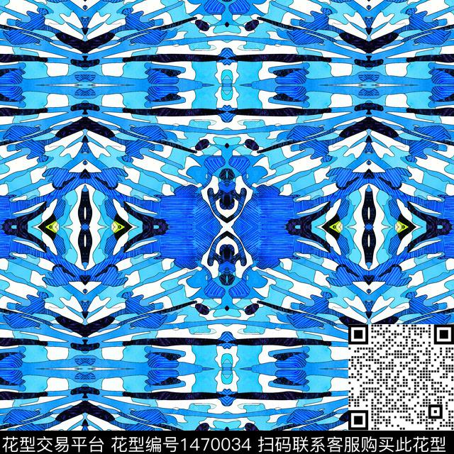 几何时尚扎染华亿平台数码印花华亿平台下载（图片编号: 1470034） - 瓦栏（Walan）