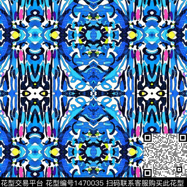 几何时尚扎染华亿平台数码印花华亿平台下载（图片编号: 1470035） - 瓦栏（Walan）