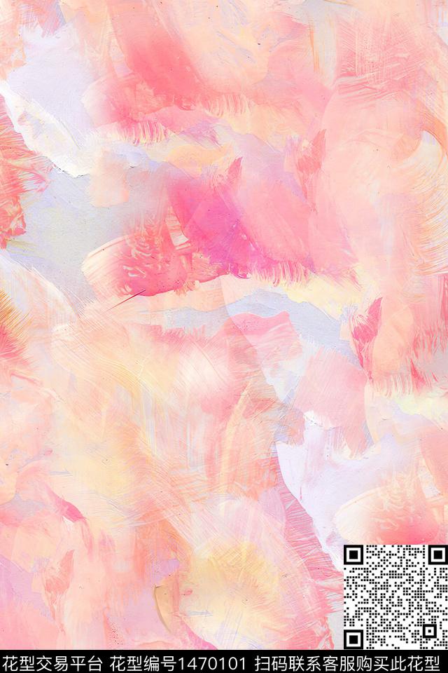 肌理扎染华亿平台大牌风数码印花华亿平台下载（图片编号: 1470101） - 瓦栏（Walan）