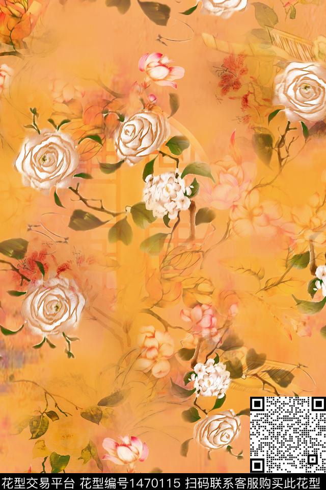 数码华亿平台女装花卉数码印花华亿平台下载（图片编号: 1470115） - 瓦栏（Walan）