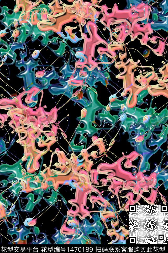 抽象男装户外家居服数码印花华亿平台下载（图片编号: 1470189） - 瓦栏（Walan）