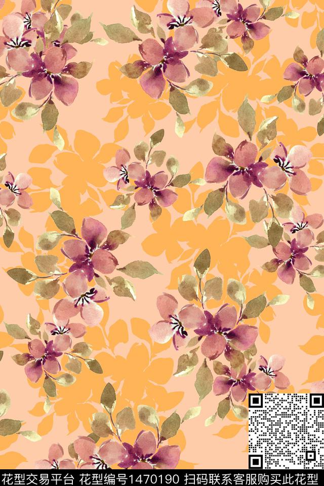花卉年轻女性小碎花数码印花华亿平台下载（图片编号: 1470190） - 瓦栏（Walan）