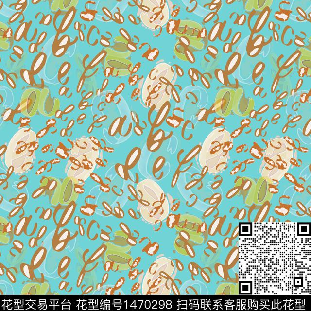 字母几何大牌风数码印花华亿平台下载（图片编号: 1470298） - 瓦栏（Walan）