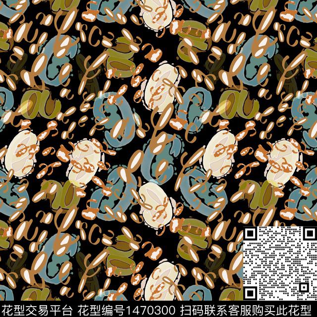 字母几何大牌风数码印花华亿平台下载（图片编号: 1470300） - 瓦栏（Walan）