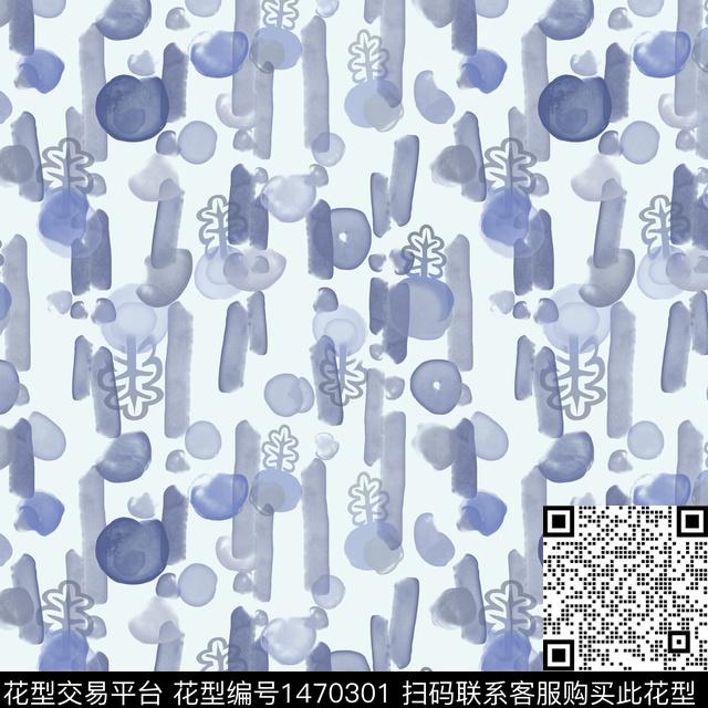 笔触大牌风小碎花数码印花华亿平台下载（图片编号: 1470301） - 瓦栏（Walan）