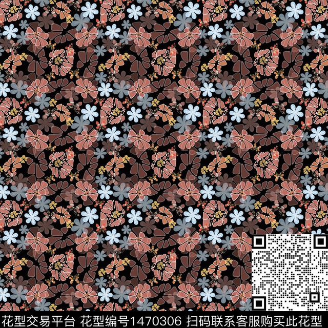 花卉大牌风小碎花数码印花华亿平台下载（图片编号: 1470306） - 瓦栏（Walan）