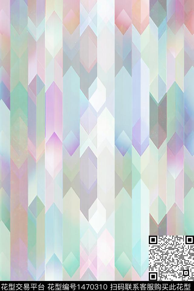 水彩几何肌理数码印花华亿平台下载（图片编号: 1470310） - 瓦栏（Walan）