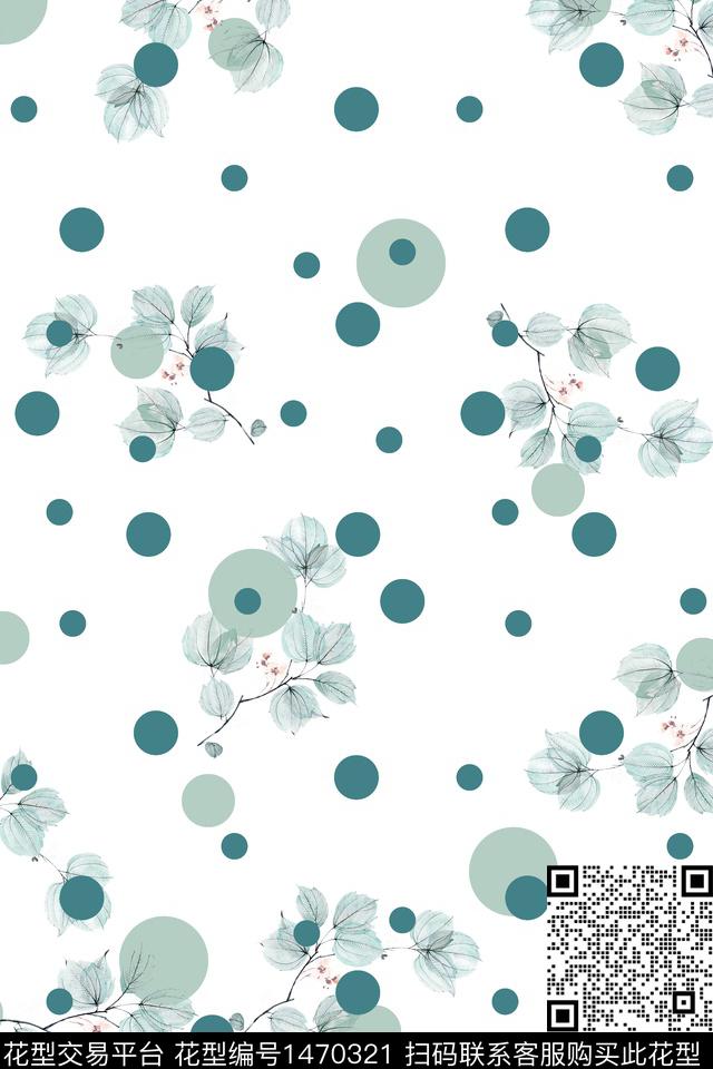 绿植树叶水彩小清新传统印花华亿平台下载（图片编号: 1470321） - 瓦栏（Walan）