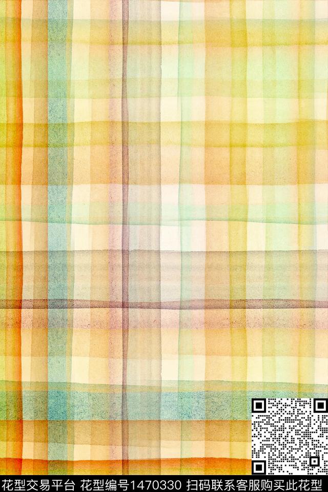 线条几何格子数码印花华亿平台下载（图片编号: 1470330） - 瓦栏（Walan）