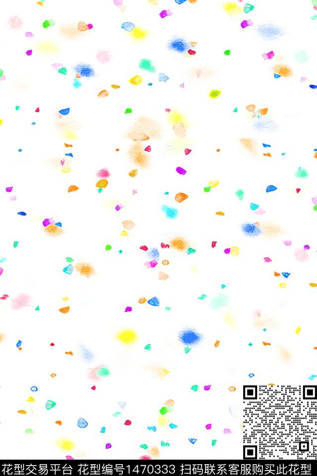 小清新抽象真丝数码印花华亿平台下载（图片编号: 1470333） - 瓦栏（Walan）
