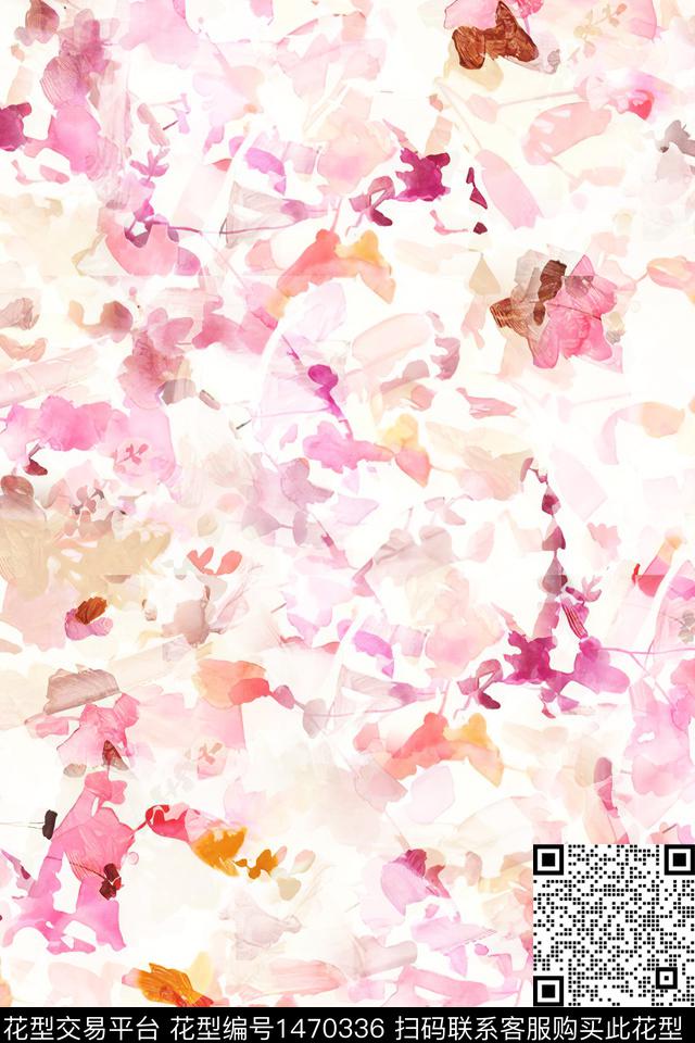 时尚小清新抽象数码印花华亿平台下载（图片编号: 1470336） - 瓦栏（Walan）