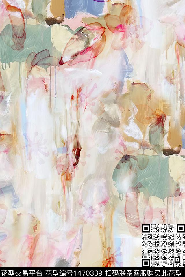 肌理小清新抽象数码印花华亿平台下载（图片编号: 1470339） - 瓦栏（Walan）