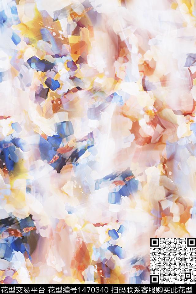 肌理小清新抽象数码印花华亿平台下载（图片编号: 1470340） - 瓦栏（Walan）