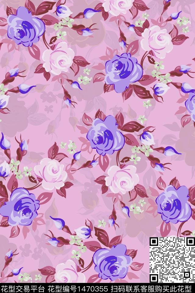 菊花花卉大牌风数码印花华亿平台下载（图片编号: 1470355） - 瓦栏（Walan）