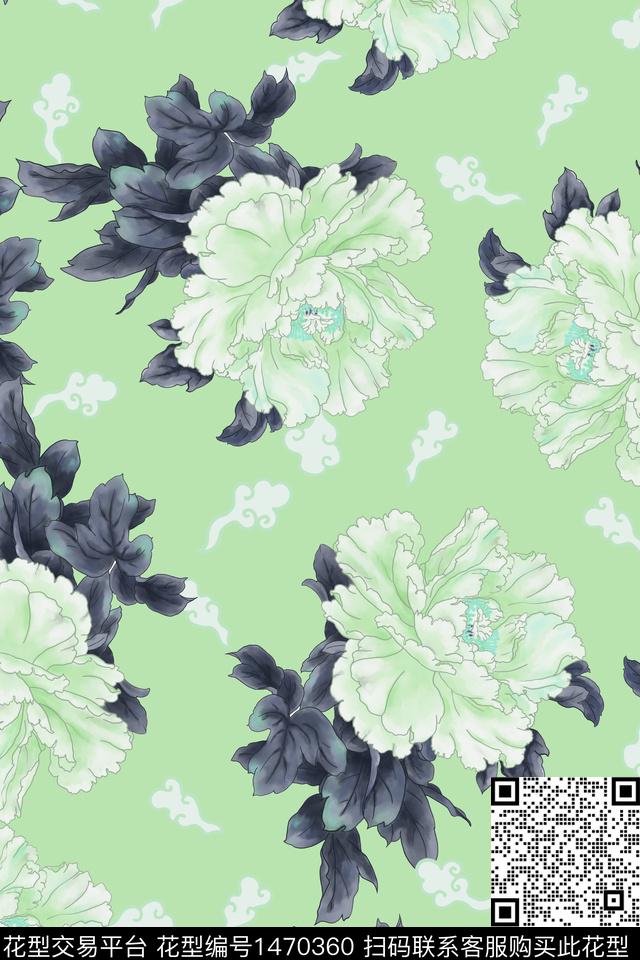 菊花扎染华亿平台花卉数码印花华亿平台下载（图片编号: 1470360） - 瓦栏（Walan）