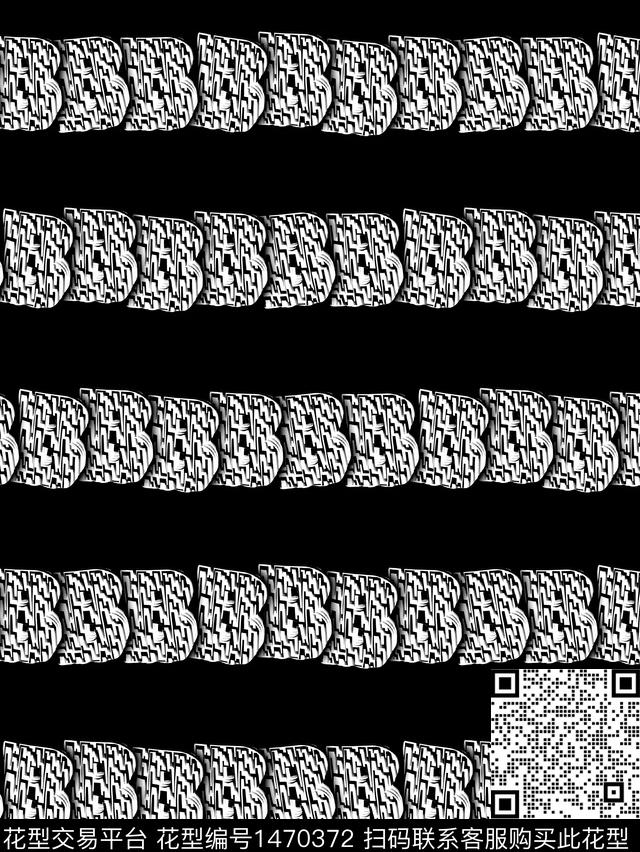 线条字母几何数码印花华亿平台下载（图片编号: 1470372） - 瓦栏（Walan）