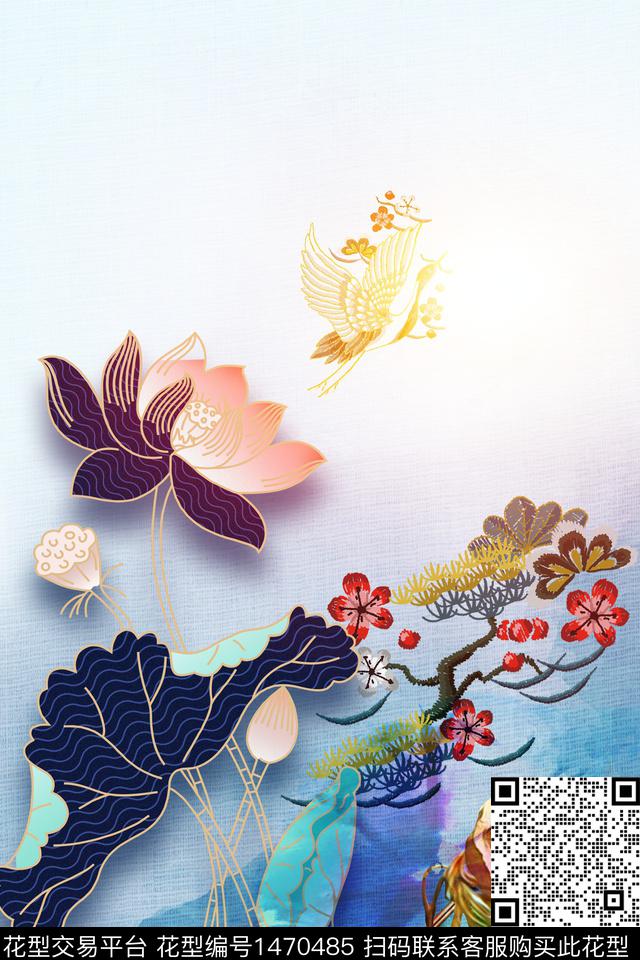 定位花富贵花女装定位花数码印花华亿平台下载（图片编号: 1470485） - 瓦栏（Walan）