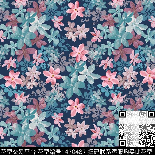 民族风花卉小碎花传统印花华亿平台下载（图片编号: 1470487） - 瓦栏（Walan）