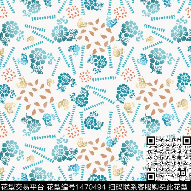 民族风花卉小碎花数码印花华亿平台下载（图片编号: 1470494） - 瓦栏（Walan）