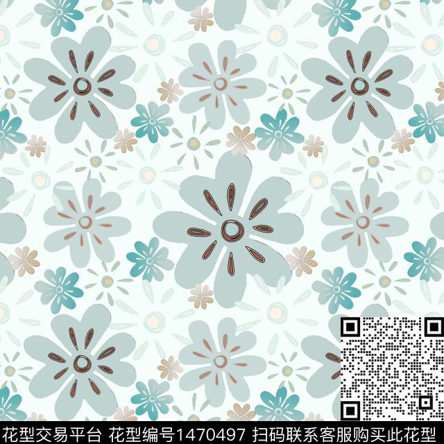 民族风花卉小碎花数码印花华亿平台下载（图片编号: 1470497） - 瓦栏（Walan）