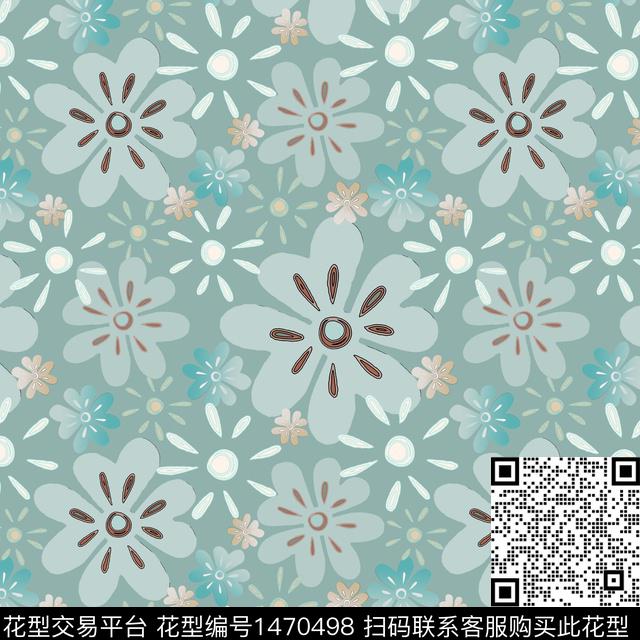 民族风花卉小碎花数码印花华亿平台下载（图片编号: 1470498） - 瓦栏（Walan）